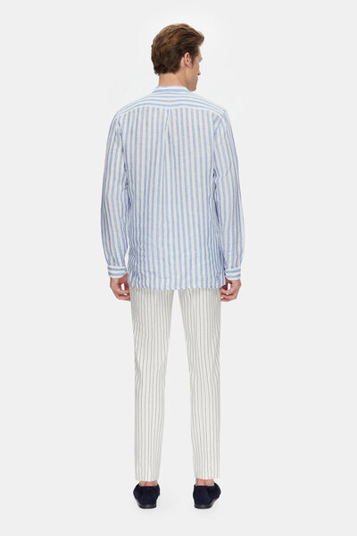 Vakko Striped Patterned Sports Shirt