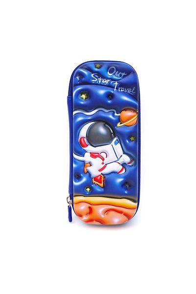 DNS Boys' pencil case, simple school case, with 1 zipper, unequipped, planet Saturn, Cosmonaut JS-6651