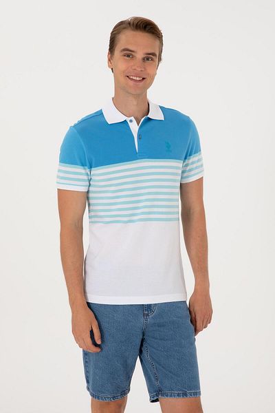 U.S. Polo Assn. U.S. Polo Assn. Men's Woven Patterned Turquoise T-Shirt