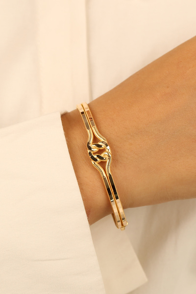 Çgk Çiğdem Gürel Kuyumculuk Düğüm Ajda Altın Kelepçe Bilezik