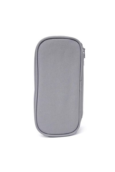 DNS Simple pencil case for boys for school, with 1 compartment 1 zipper, unequipped, gray Dinosaur ZP1001E