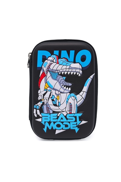 DNS Penar baieti scolar, cu 1 compartiment 1 fermoar, neechipat, 3D Dino, neg...
