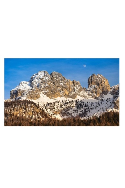 OEM Pictură pe pânză, „Luna răsare peste munți”, 90 x 50 cm