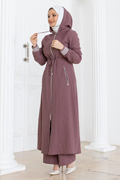 Missvalle Σετ με κορδόνια στη μέση και κουκούλα Dusty Rose 19236