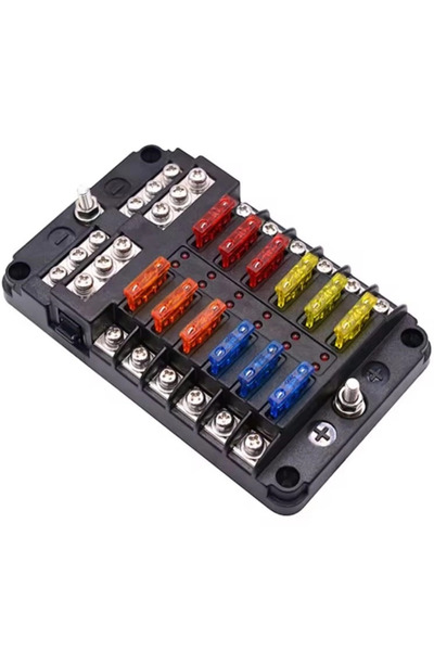 Maroces MR-276B-12 SİGORTA KUTUSU 12 Lİ LED İKAZ IŞIKLI ŞASE BARELİ