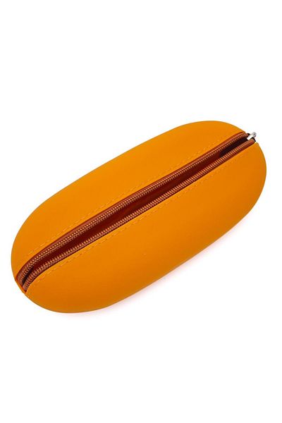 DNS Unisex school pencil case, 1 compartment 1 zipper, unequipped, made of silicone, light brown QS-2024