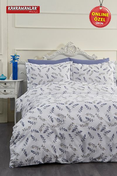 Kahramanlar Lavender Double Duvet Cover Set 100% Cotton