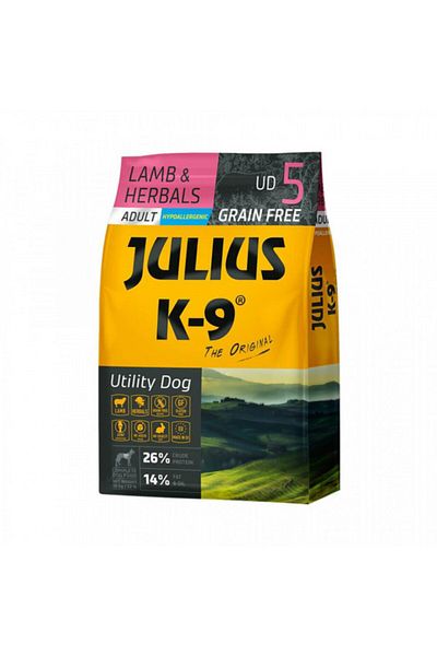 Julius K9 Julius K 9 Adult Utility Dog - Super-premium Dry Food, Hypoallergenic - Lamb and Herbs - 10 kg