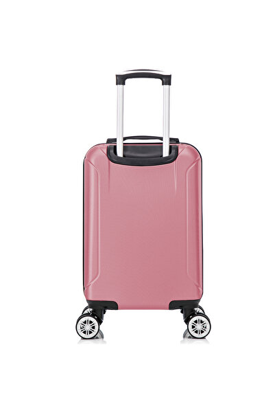 Quasar & Co. Cabin trolley 55x37x20cm, hand luggage, zipped trolley, 4-wheel suitcase, ABS suitcase, Smart, pink