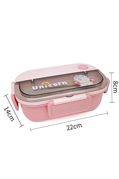 DNS Stainless steel children's casserole, 1 compartment, for school, 800 ml, pink HXD6680