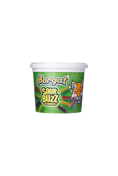 Borgat علبة حلوى جيلاتينية محشوة بنكهة حلوة وحامضة من Sour Buzz، 150 جم