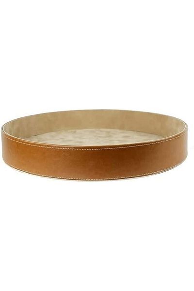 Lamsit Ibdaa Leather Tray | Decorative Tray | Jewellery Tray | Coffee Tray | Round Platter