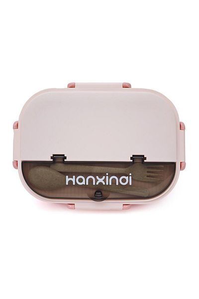 DNS Stainless steel lunch box, 2 compartments, school or office lunch, 1000 ml, pink HXD6670