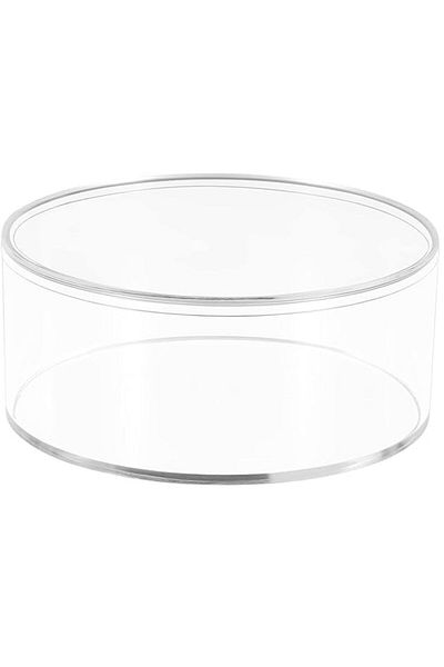 Lamsit Ibdaa Round Acrylic Container with Lid - Candy & Jewelry Organizer (15x15x7)
