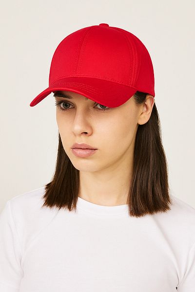 CosmoOutlet Pălărie sport roșie de culoare uni cu centură reglabilă pentru femei