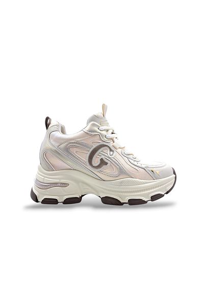 Guja Hidden Heel Women's Beige-Pink Sneaker Sports Shoes