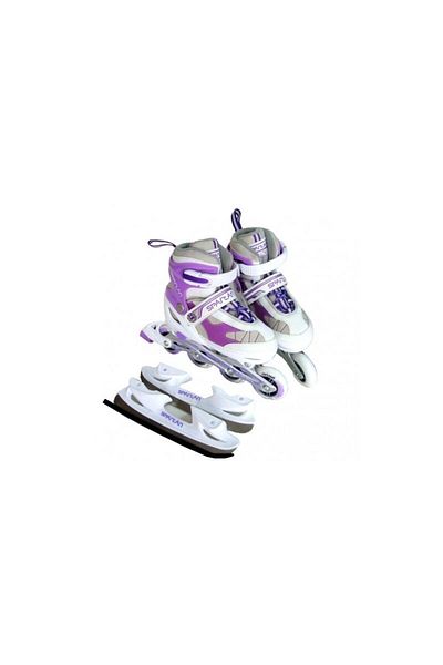 SPARTAN 2 in 1 roller skates, adjustable, purple-white, 38-41