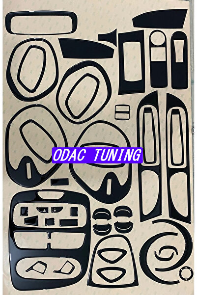 ODAC TUNING رينو كليو 4 توربيدو، كونسول، تريم، صدرية من خشب الماهوجني، لون أس...
