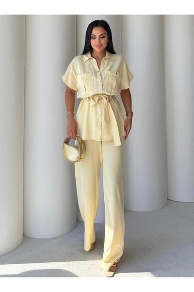 EGZOTİK ASORTİK Viscose Fabric Belted Set
