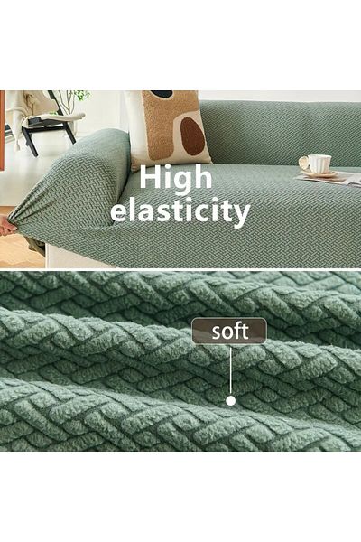 probak -Brick Pattern Jacquard 3 3 Elastic Sofa Cover |   Elastic Seat Cover |   2Pcs Seat Covers