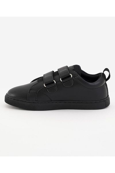 Pine kids School Shoes With Velcro Closure - Black
