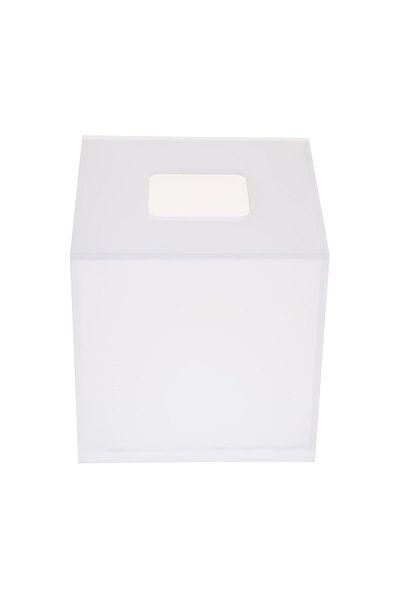 Lamsit Ibdaa Acrylic Tissue Box, Square 14x14x14 cm, Frosted, Mirror Finish