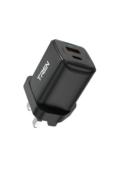 TREN 35W Fast Wall Charger with 2 USB Ports and BD - Ultra-fast charging and a compact design compatible with your devices with a warranty