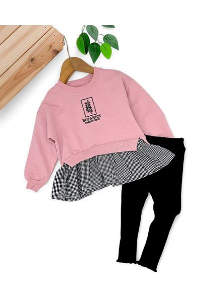 Ege Bebek Baby Girl Skirt and Leggings Seasonal 2-3-4-5-6 Years Old Stylish Bottom Top Set