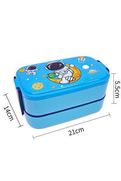 DNS Caserola dubla copii, 2 straturi, plastic, inchidere etansa 1400 ml albas...