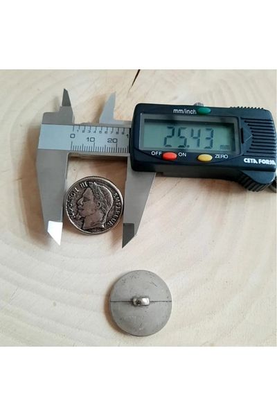canan dizayn 25 MM BUTON DE MONEDĂ METALIZAT NEGRU NICEL (15 BUC.)