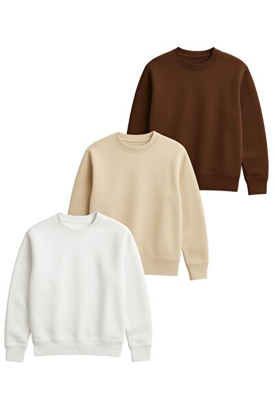 AFROGİYİM 3-Piece Unisex Crew Neck Sweatshirt