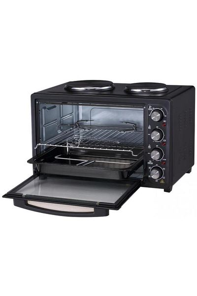 ALBATROS Electric Oven A45BP2, 45 L, 1800 W + 2 Burners 1000/700 W (Black)