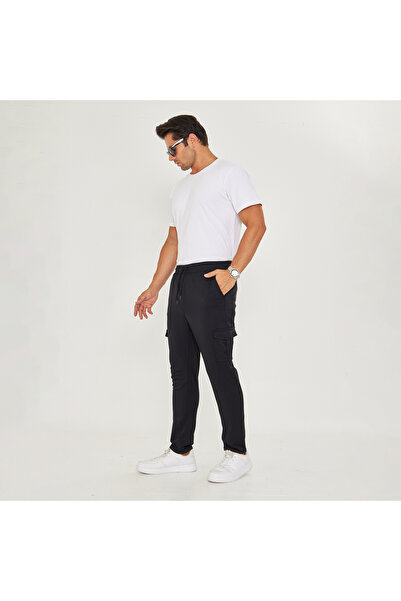 ZİNOX Чоловічі штани з еластичним поясом, подвійними штанинами та сатиновим лікрам