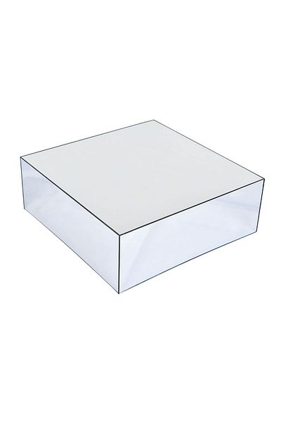 Lamsit Ibdaa Acrylic Cake Box Stand, 14x14x5 in, Silver Mirror