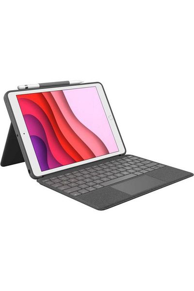 logitech Husa Book Cover cu tastatura 920-009629 pentru iPad 10.2" (gen.7), Layout UK (Gri)