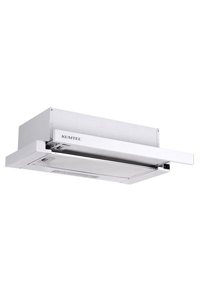 KUMTEL Hota telescopica DS6-905BA,Putere de absorbtie 450 mc/h, 3 Trepte de viteza,Iluminare LED,Alb