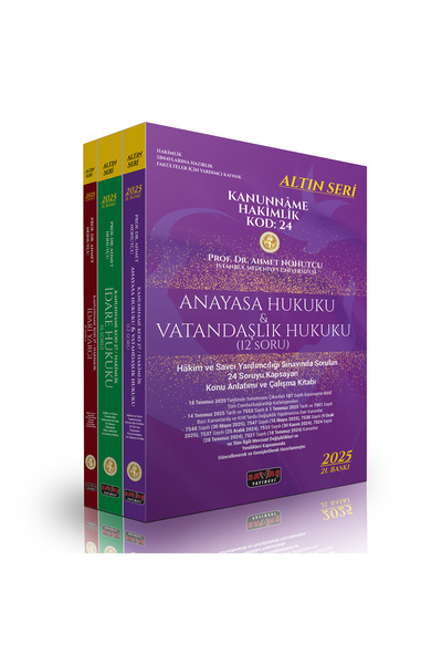 Savaş Yayınevi KANUNNAME Hakimlik Kod: 24 Savaş Yayınları Ağustos 2025