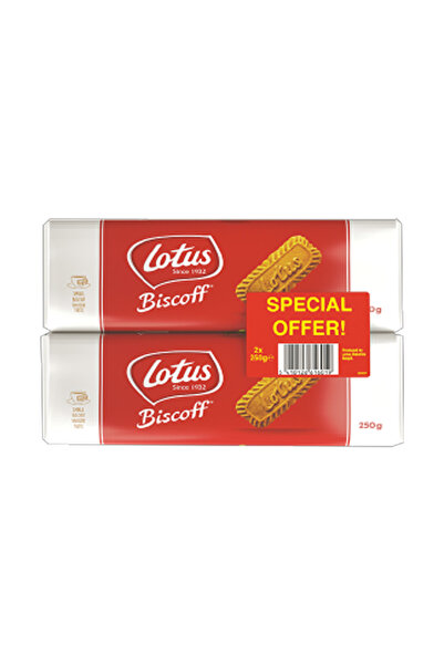 Lotus بسكويت بالكراميل، 2 × 250 غرام