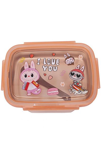 DNS Thermal lunch box for children, 1 compartment, stainless steel, 900ml, pink BY6008