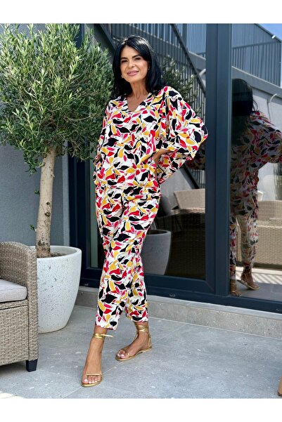 RAMONA BADESCU EXCLUSIVE Casual Floral Print Set – Loose Blouse and Tapered Pants