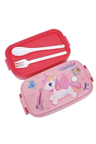 DNS Double casserole for children, 2 layers, plastic, airtight closure 1400 ml pink HSD9002k