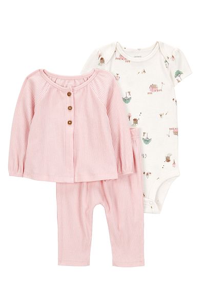 Carter's Baby Girl Pink 3-Piece Cardigan