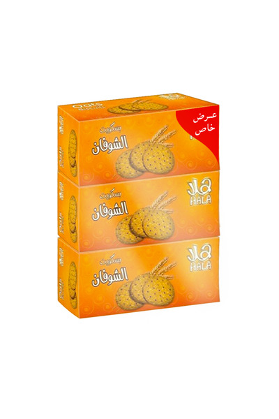 Hala بسكويت الشوفان، 3 × 250 غرام