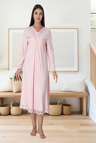 ByLohusa Cămașă de noapte postpartum pentru gravidă Effortt roz