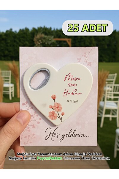 PoyrazReklamTasarım Kartlı Jelatinli Kalp Magnet Açacak, Nişan, Kına, Nikah H...