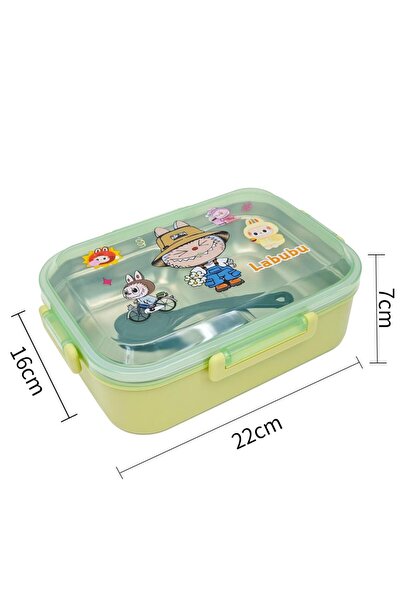 DNS Cutie pranz copii, cu 2 compartimente, inox, 700 ml, verde BY2014/2