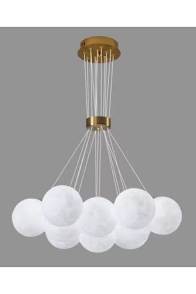 LUXXO Candelabru Moonlight 13, 13xG9, baza aluminiu, abajur sticla, 75x75x20cm