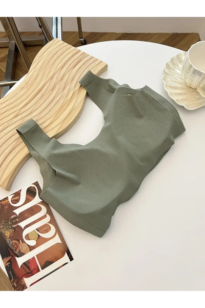 Kerem Giyim Γυναικείο σουτιέν με λέιζερ κομμένο μπροστινό κουμπί Ghost σουτιέν με αφαιρούμενο μαξιλαράκι