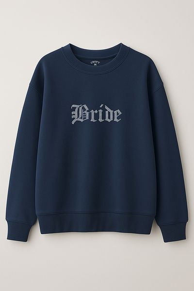 CROFT (3 Threads) Stone Printed Oversize Crew Neck Sweatshirt