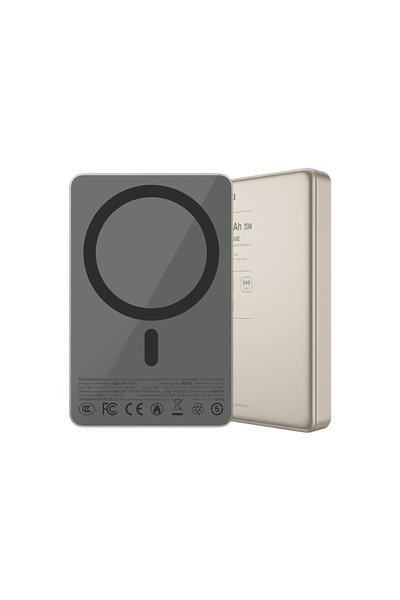 Recci RPB-W36 Ultra İnce PD 20W Hızlı Şarj Özellikli Wireless Powerbank 15W 10000mAh Gold